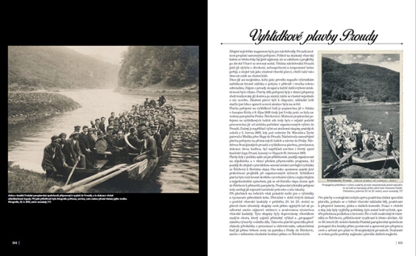 Dvoustrana z knihy Výlet k Vltavě do Svatojánských proudů z kapitoly o vyhlídkových plavbách Svatojánskými proudy